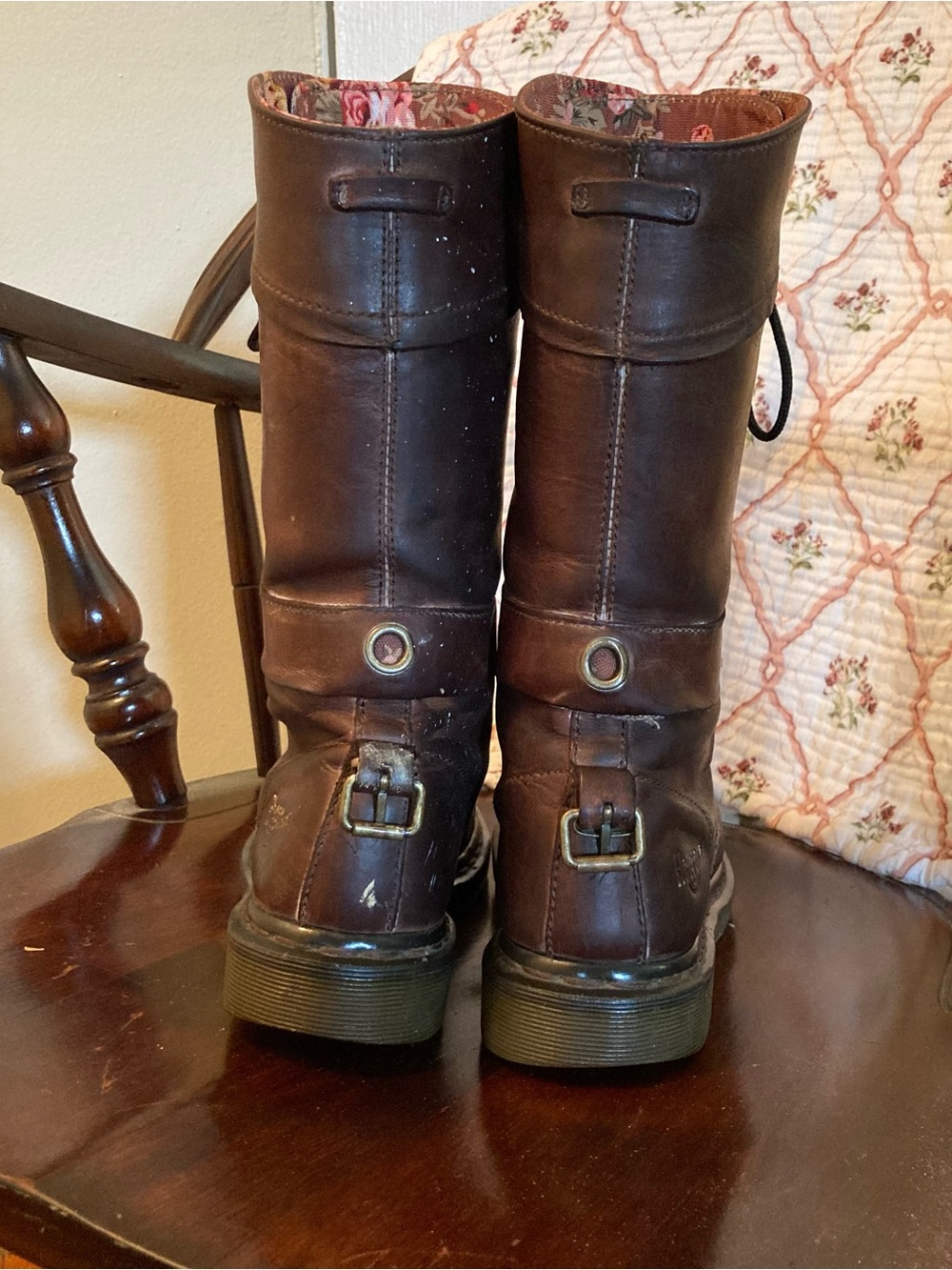 Dr Martens Brown Triumph Mid-Calf Lace-Up Boots - Picture 4 of 15